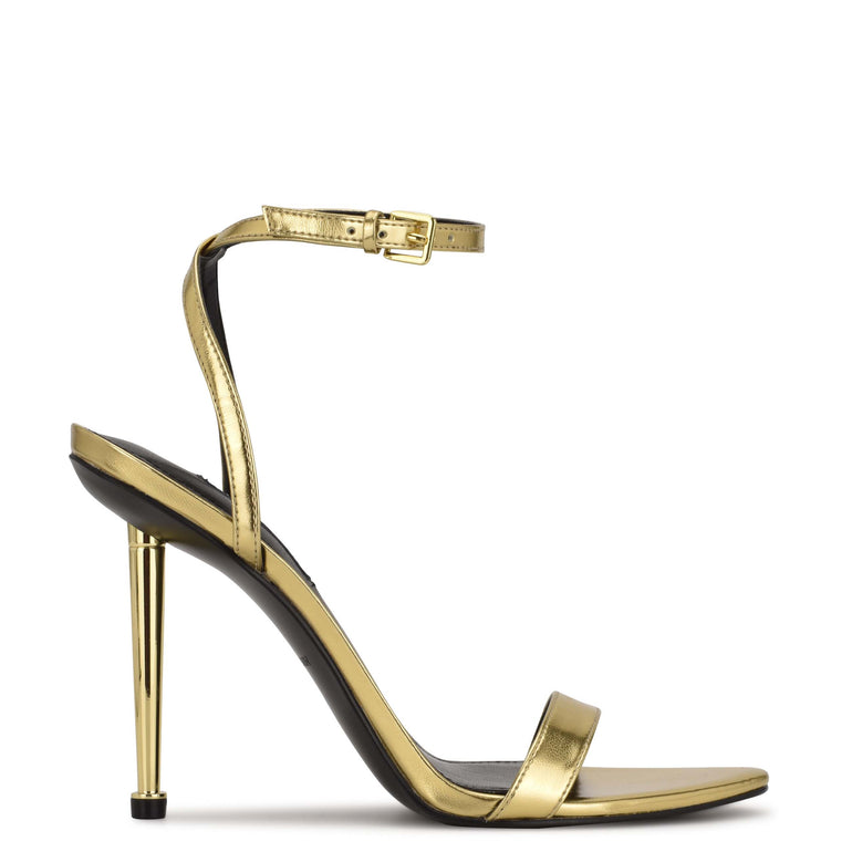 나인웨스트 NINEWEST Reina Ankle Strap Sandals,Gold