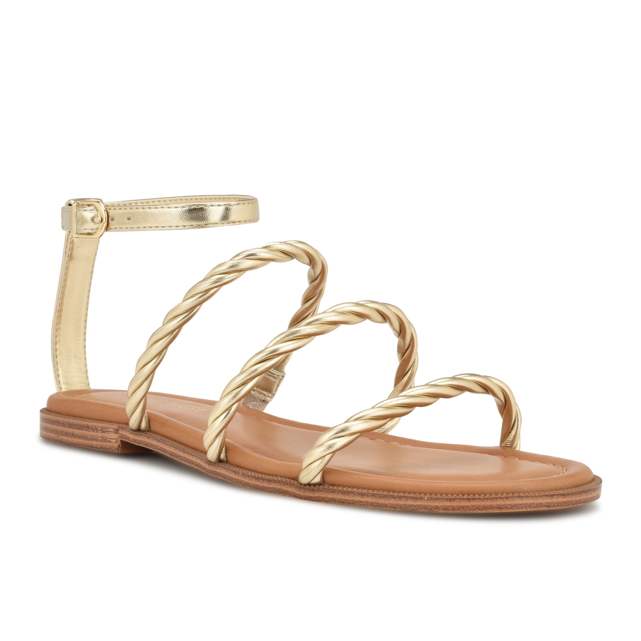 Aqua | Shoes | Aqua Cece Open Toe Slingback Leather Flat Sandal Tan 9 |  Poshmark