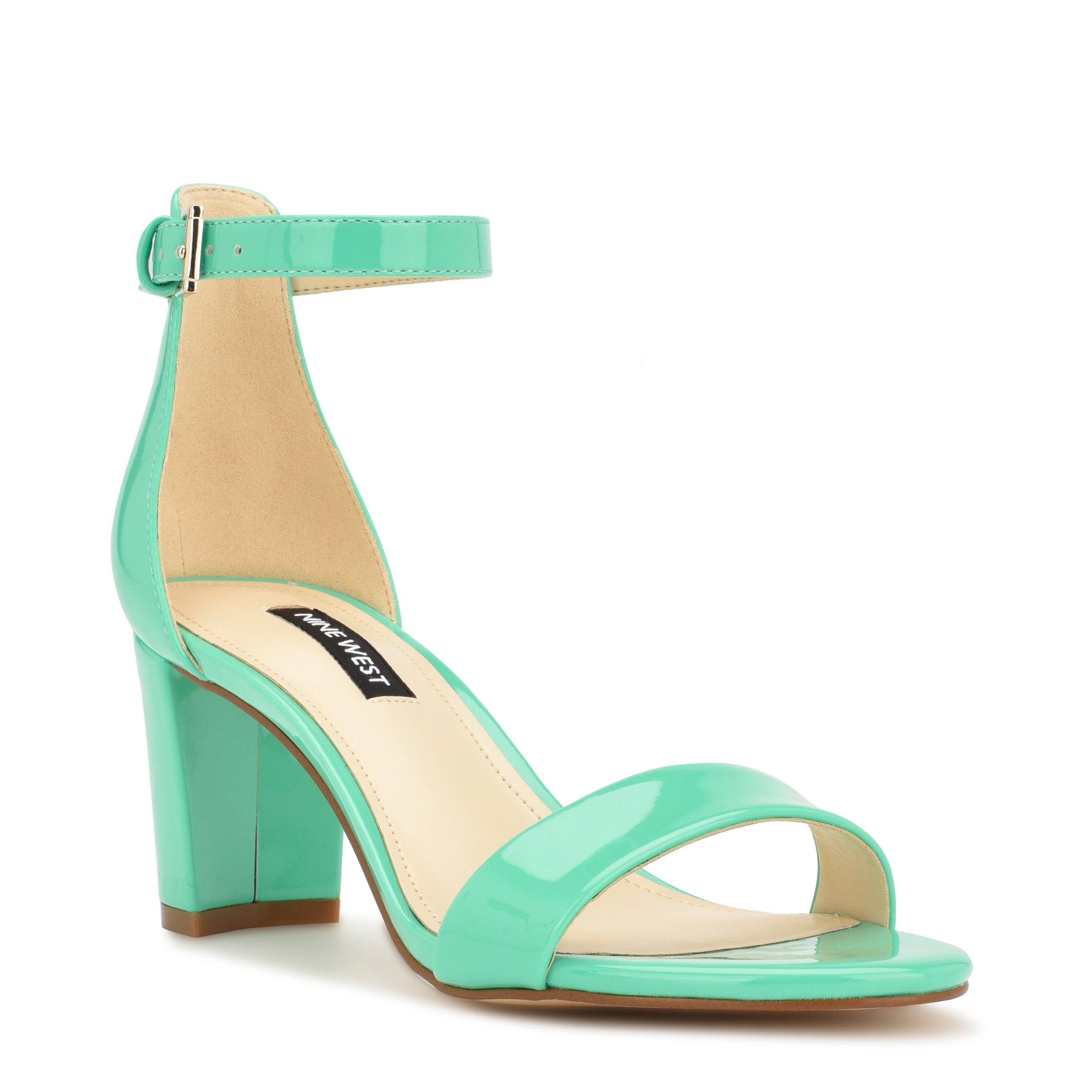 Nine West Realy Heeled Sandal in Natural | Lyst