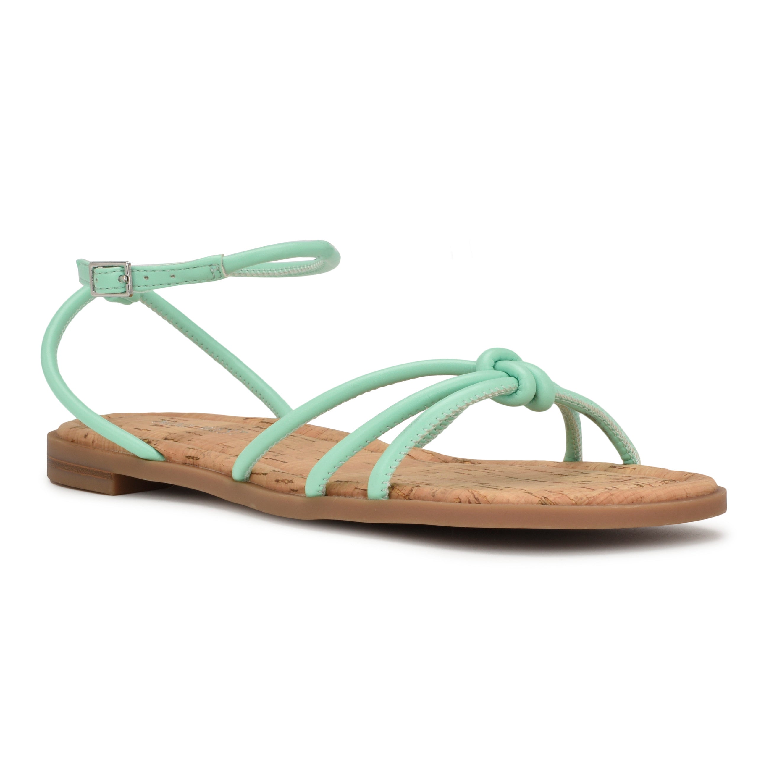 Green best sale flat sandals