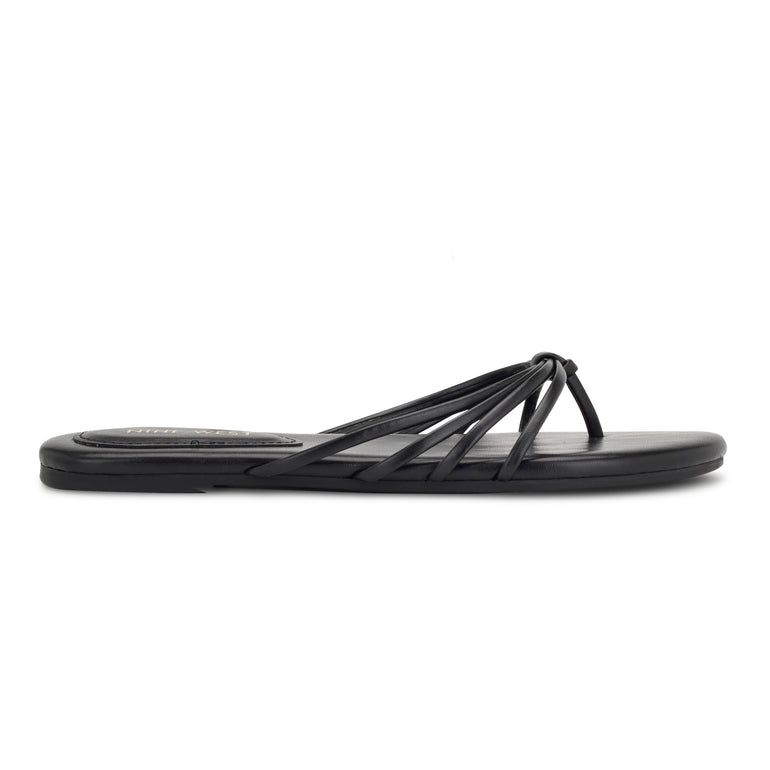 나인웨스트 NINEWEST Blithe Flat Sandals,Black